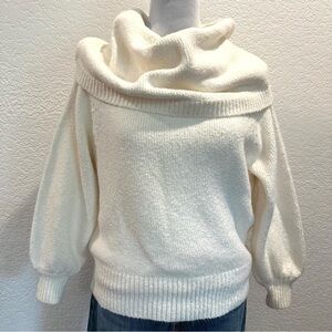 Anthropologie Cream Cowl Neck Sweater